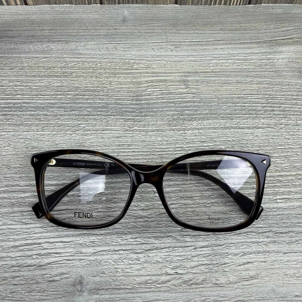 Fendi FF 0414 086 Womens Havana Eyeglasses Frames 53-17-140 Made in Italy